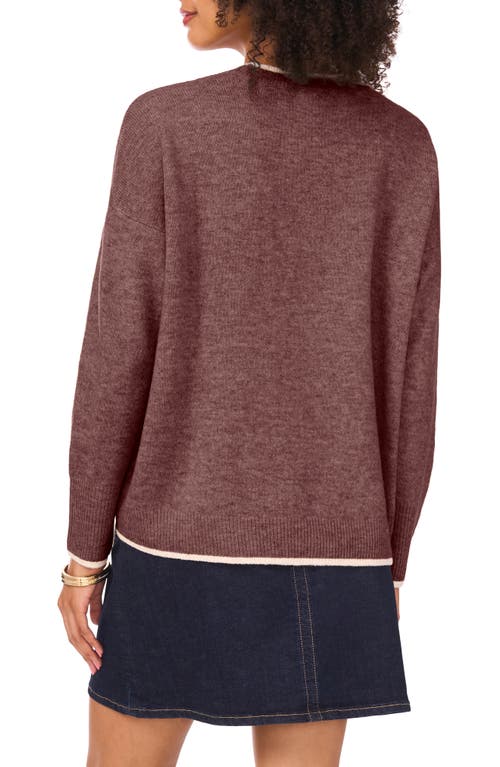 Vince Camuto Tipped Crewneck Sweater In Multi