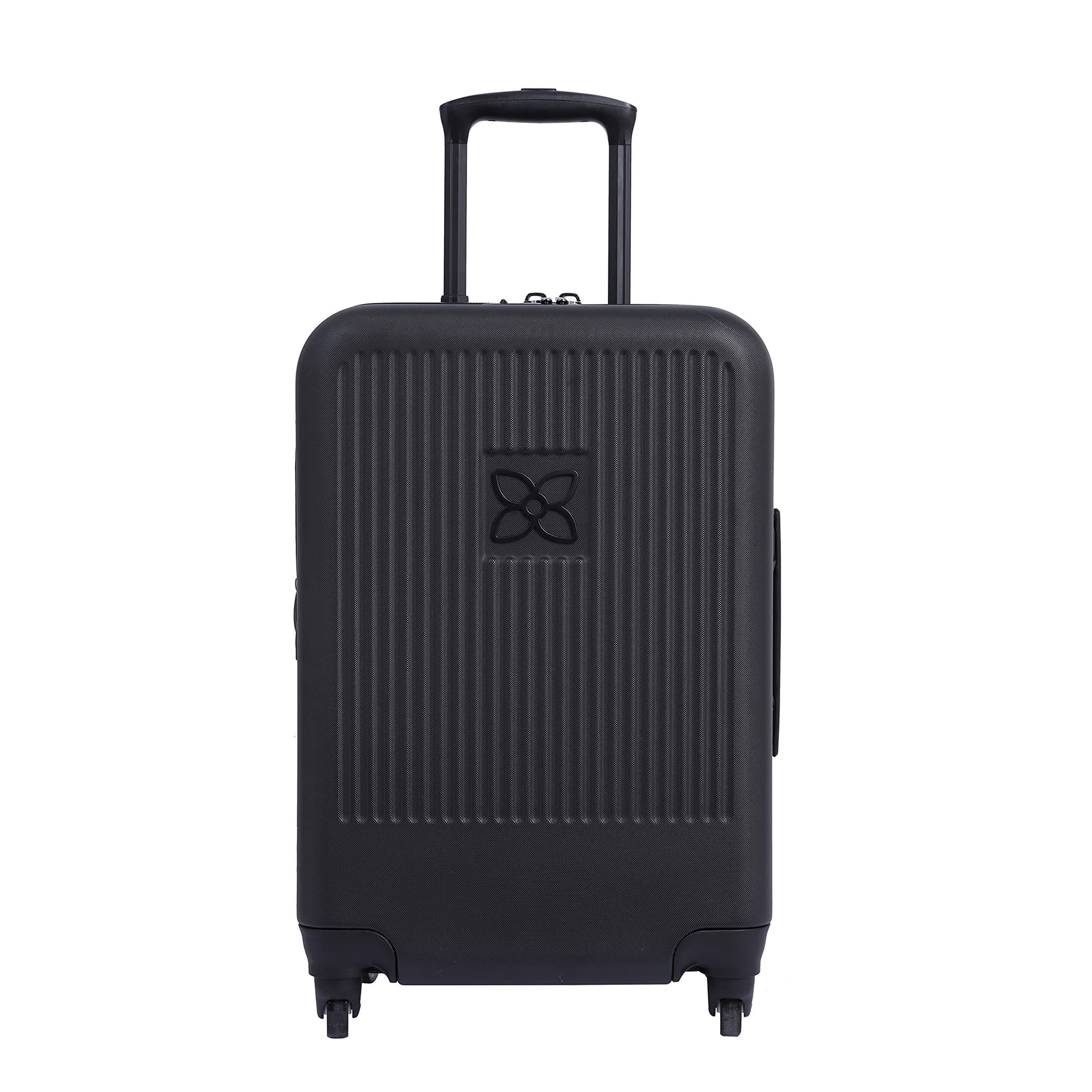 Sherpani Meridian  22 Inch Carry On Luggage Airline Approved with Spinner Wheels, Black, Main, color, Black