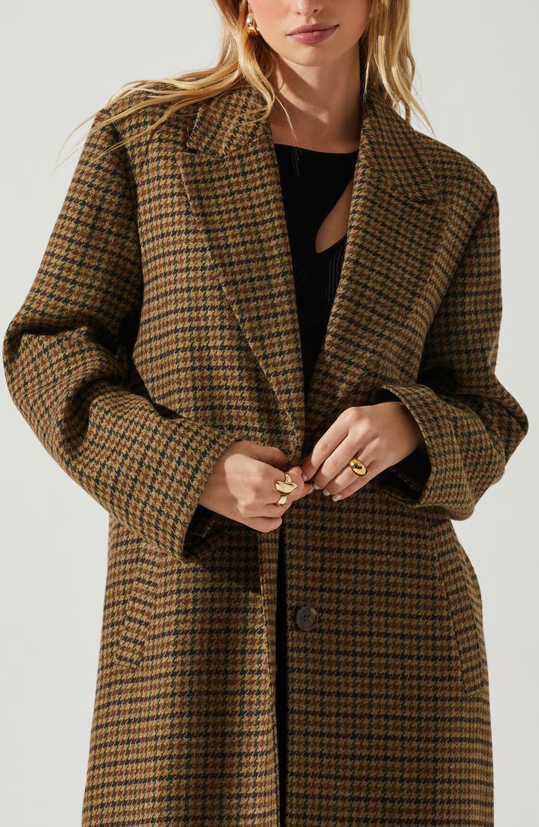 ASTR the Label Sonya Houndstooth Longline Coat, Alternate, color, 