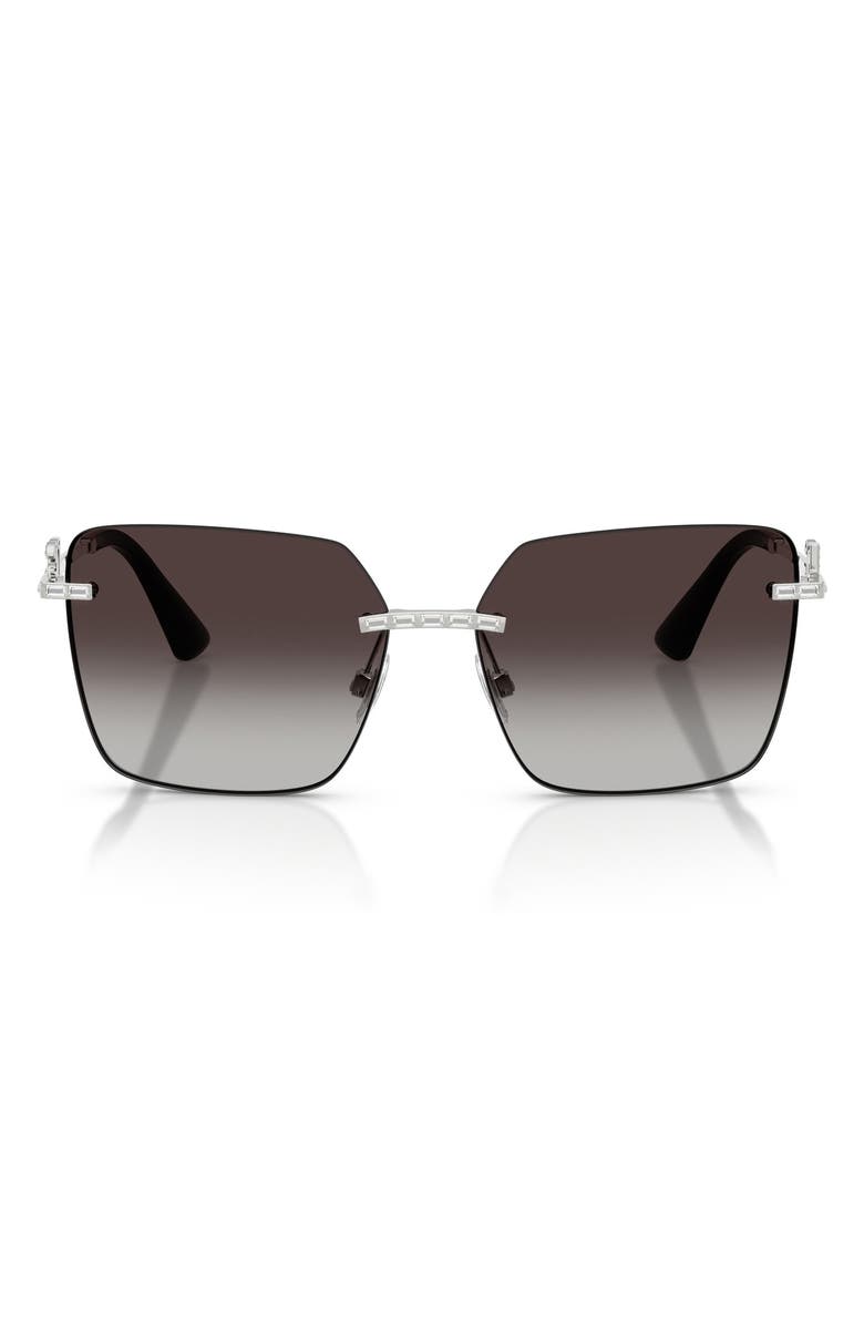 Dolce&Gabbana 59mm Rimless Square Sunglasses, Main, color, Silver / Grey Gradient