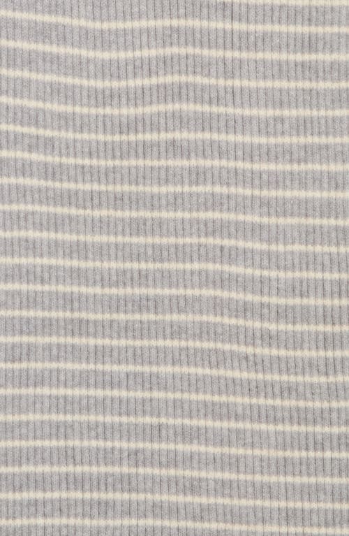 Tasha Ribbed Knit Stripe Scarf In Gray
