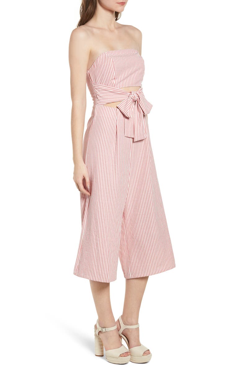 EVERLY Strapless Cutout Jumpsuit, Alternate, color, 