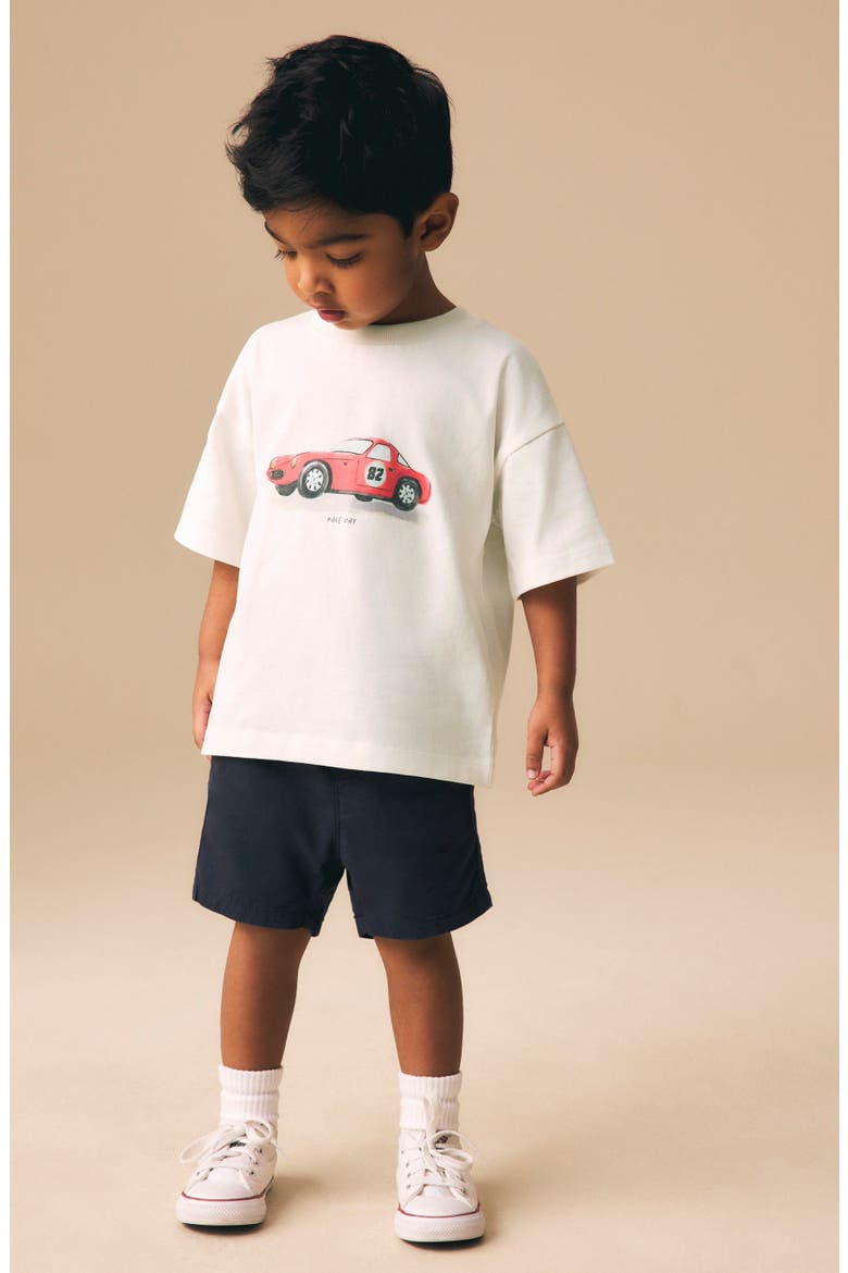 Kids' Race Car Graphic T-Shirt, Alternate, color, WHITE