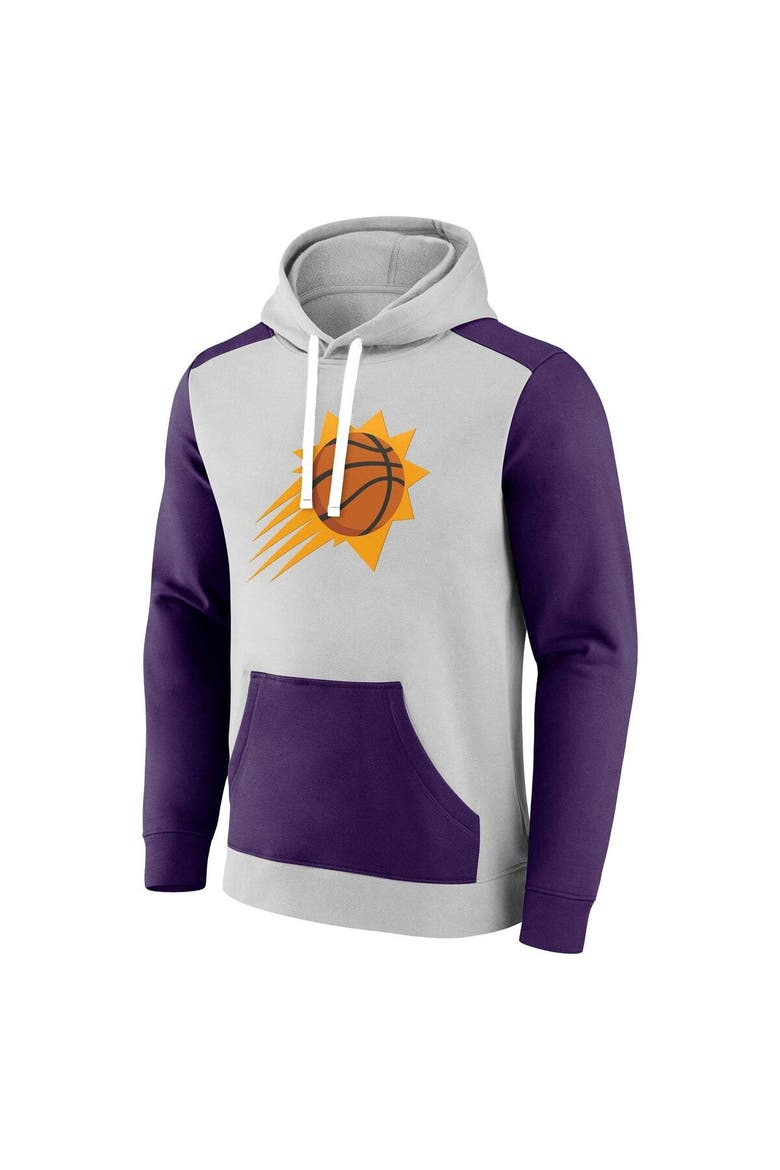Men's Fanatics Branded Gray/Purple Phoenix Suns Arctic Colorblock Pullover Hoodie, Alternate, color, Gray