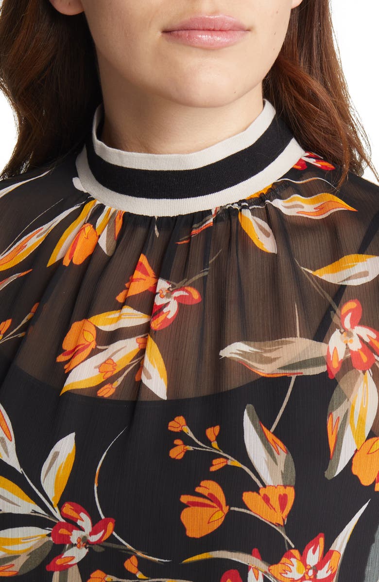 French Connection Eloise Floral Print Crinkled Blouse, Alternate, color,