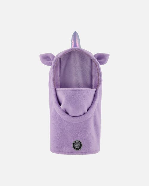 Deux Par Deux Babies'  Polar Fleece Balaclava For Ski Helmet Unicorn In Purple