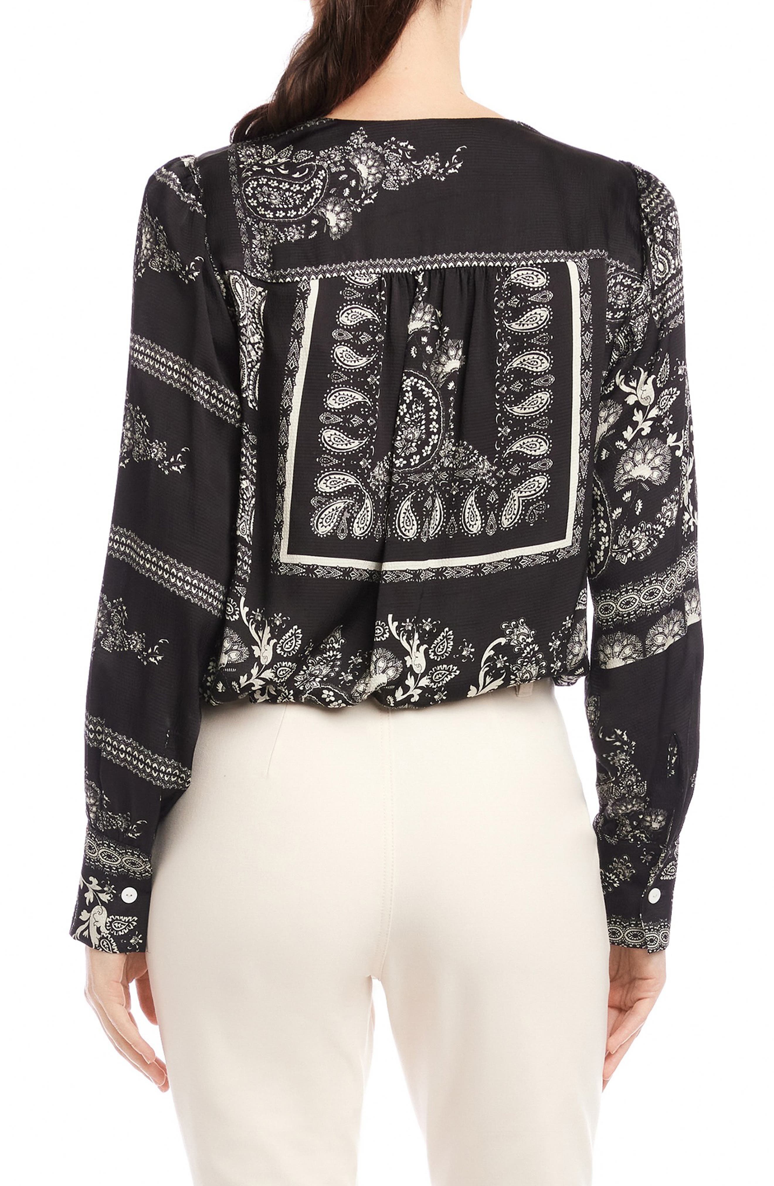Ines Paisley Print Drape Front Top - image 2