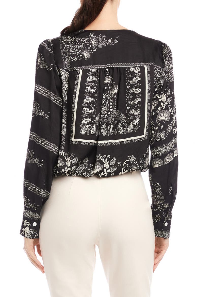 Ines Paisley Print Drape Front Top, Alternate, color, PRINT