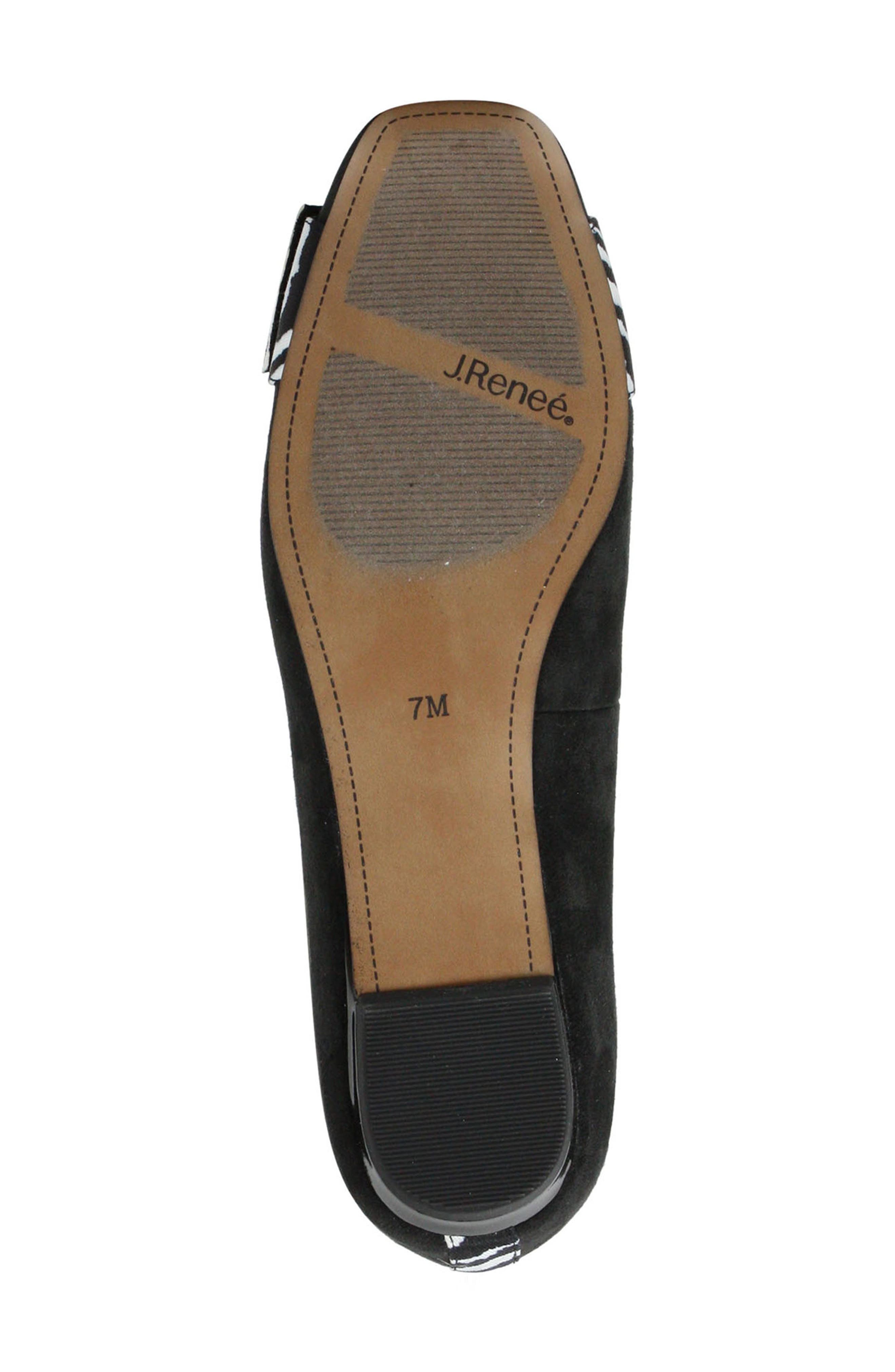 Odalyz Buckle Flat, Alternate, color, BLACK SUEDE/ WHITE ANIMAL