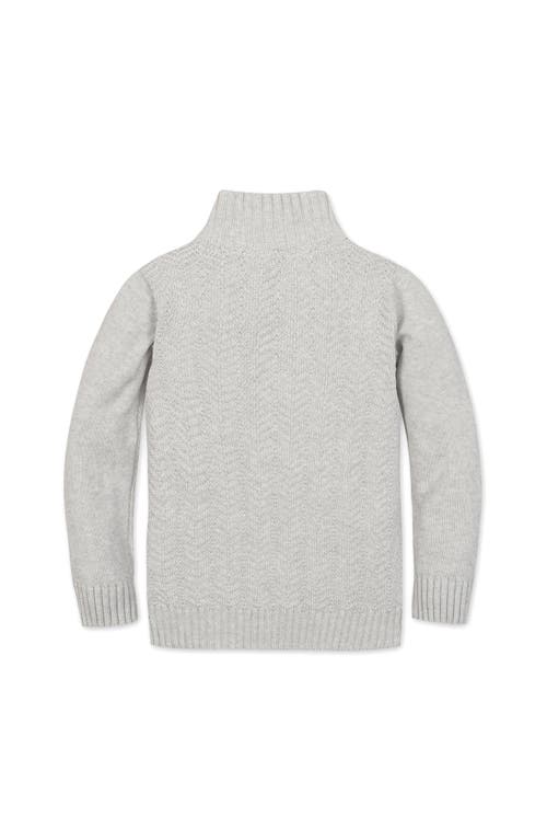 Hope & Henry Kids' Organic Long Sleeve Half Zip Cable Pullover Sweater In Gray