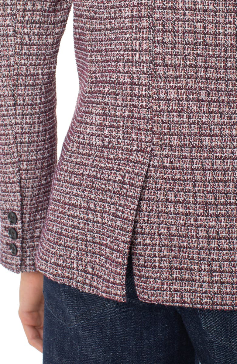 Liverpool Los Angeles Tweed Blazer with Removable Hoodie Insert, Alternate, color, Wine Multi