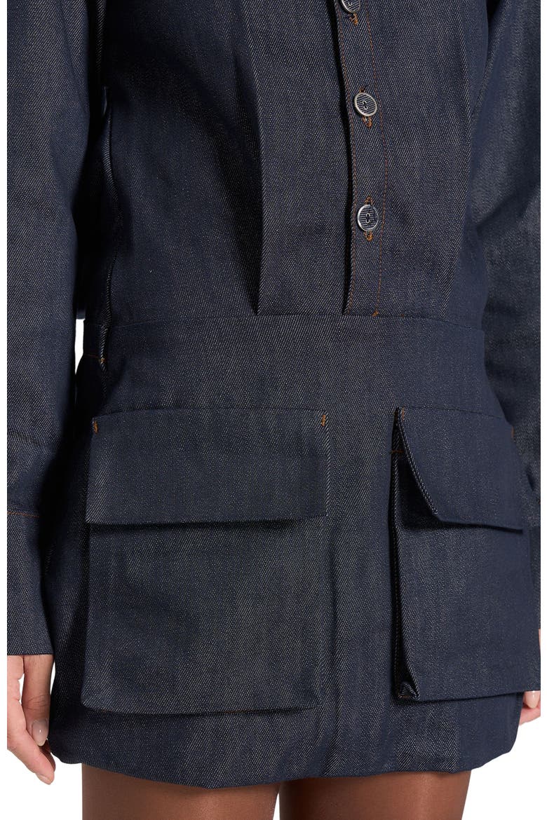 Laure Cargo Shirt Mini Dress, Alternate, color, Indigo
