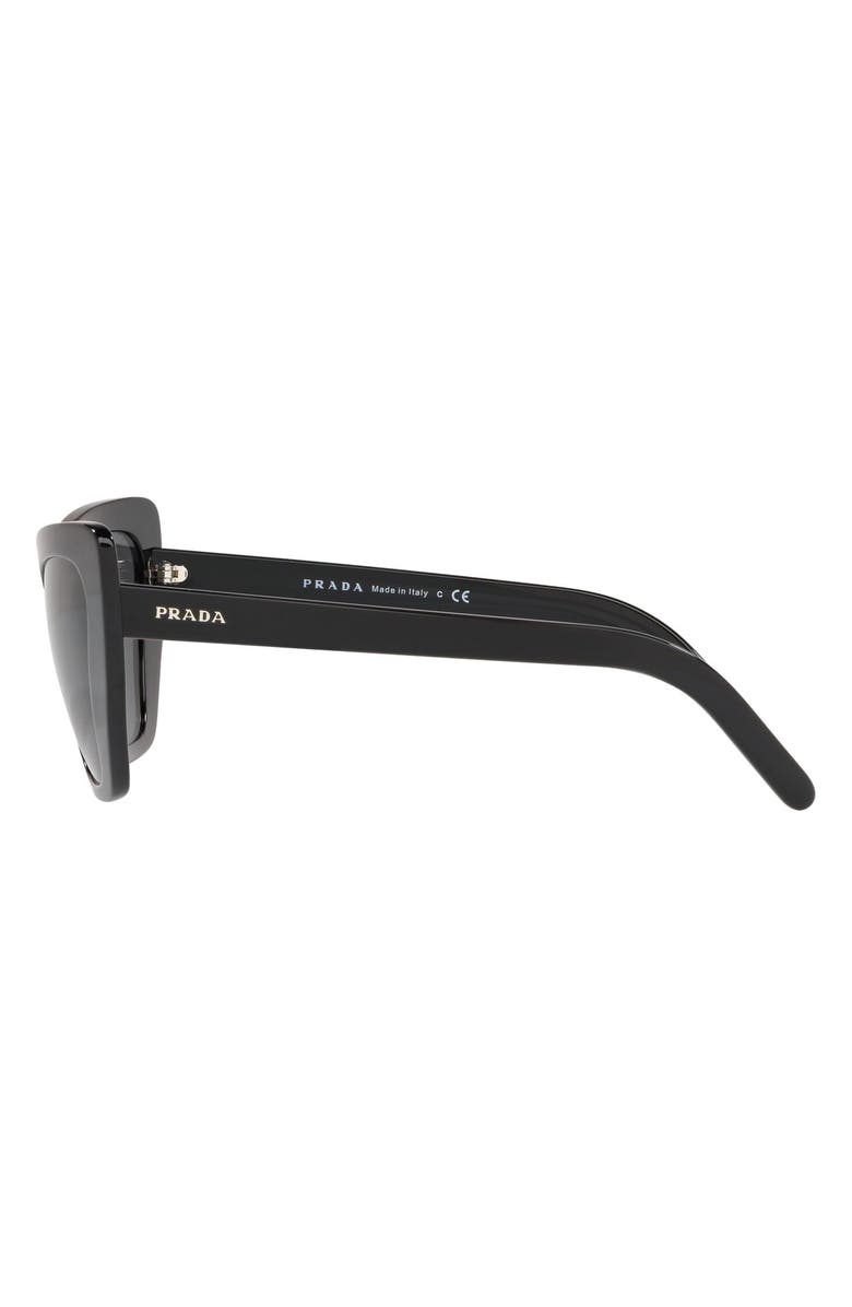 Prada 55mm Cat Eye Sunglasses, Alternate, color, Black