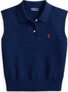Polo Ralph Lauren Sleeveless Crop Polo Sweater