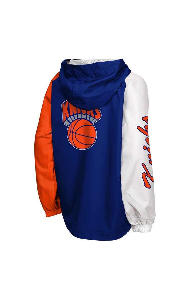 Mitchell & Ness Youth Mitchell & Ness Blue New York Knicks Playoff Anorak Quarter-Zip Windbreaker, Alternate, color, Blue