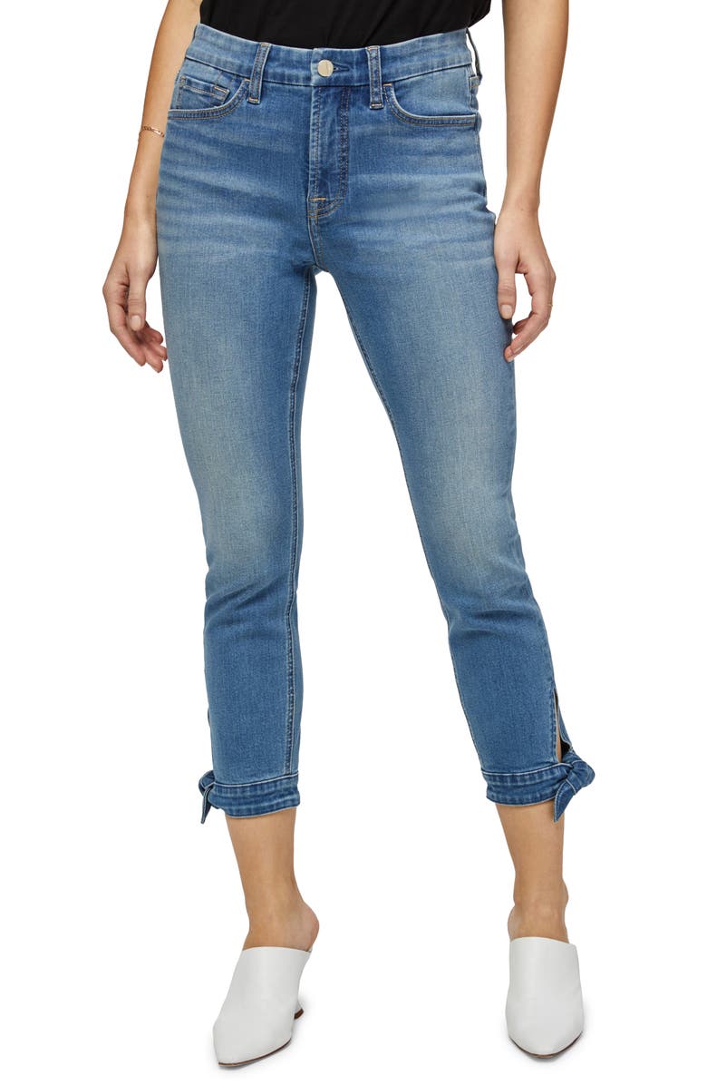 JEN7 by 7 For All Mankind Tie Hem Crop Skinny Jeans, Main, color, 