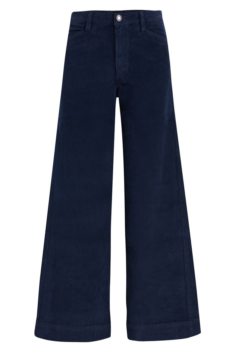 The Mischa High Waist Wide Leg Cotton Corduroy Pants, Alternate, color, NAVY