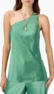 CAMI NYC Lumi One-Shoulder Silk Camisole
