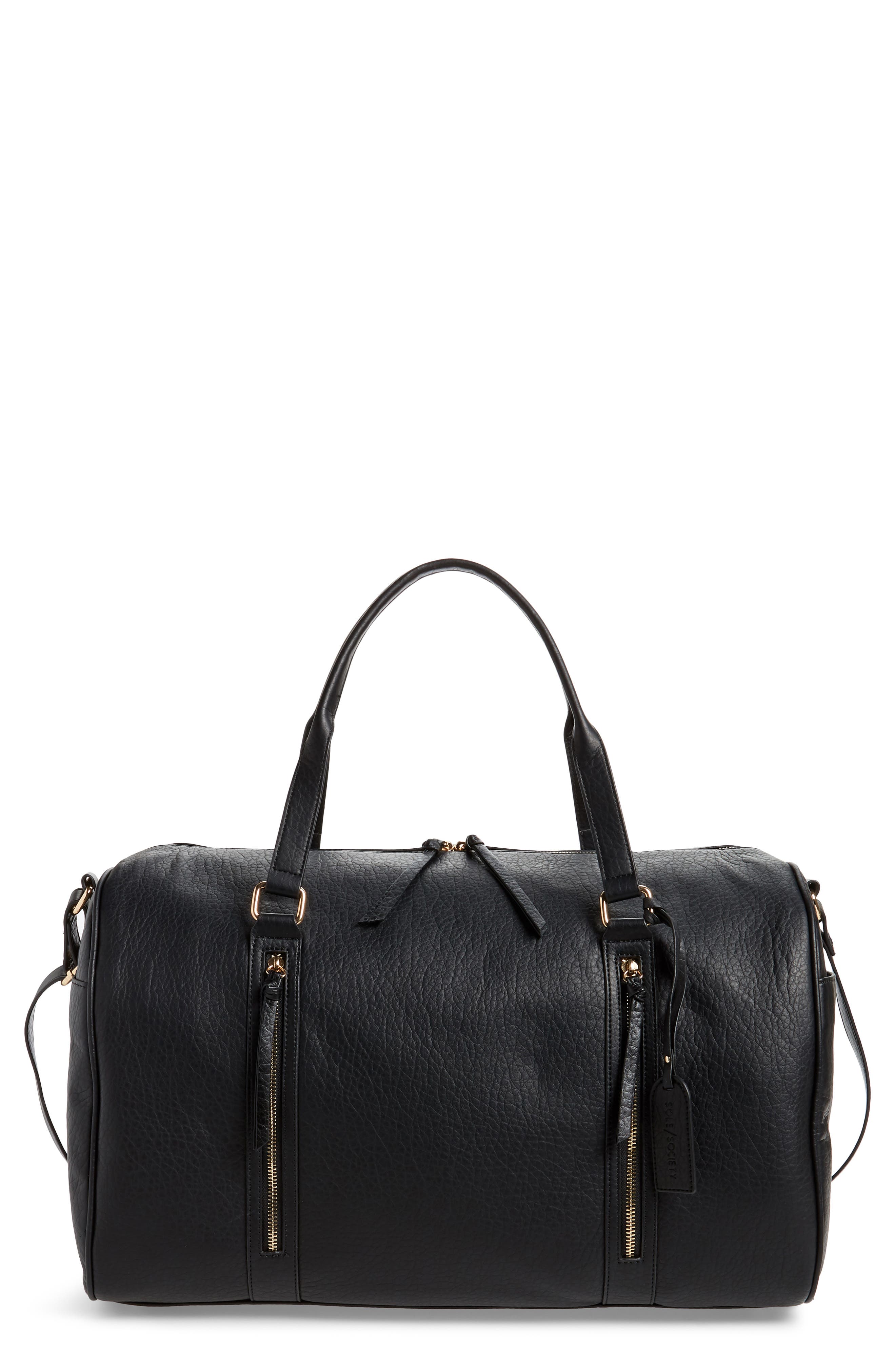 Sole Society Garyn Faux Leather Duffle Bag, Main, color, 
