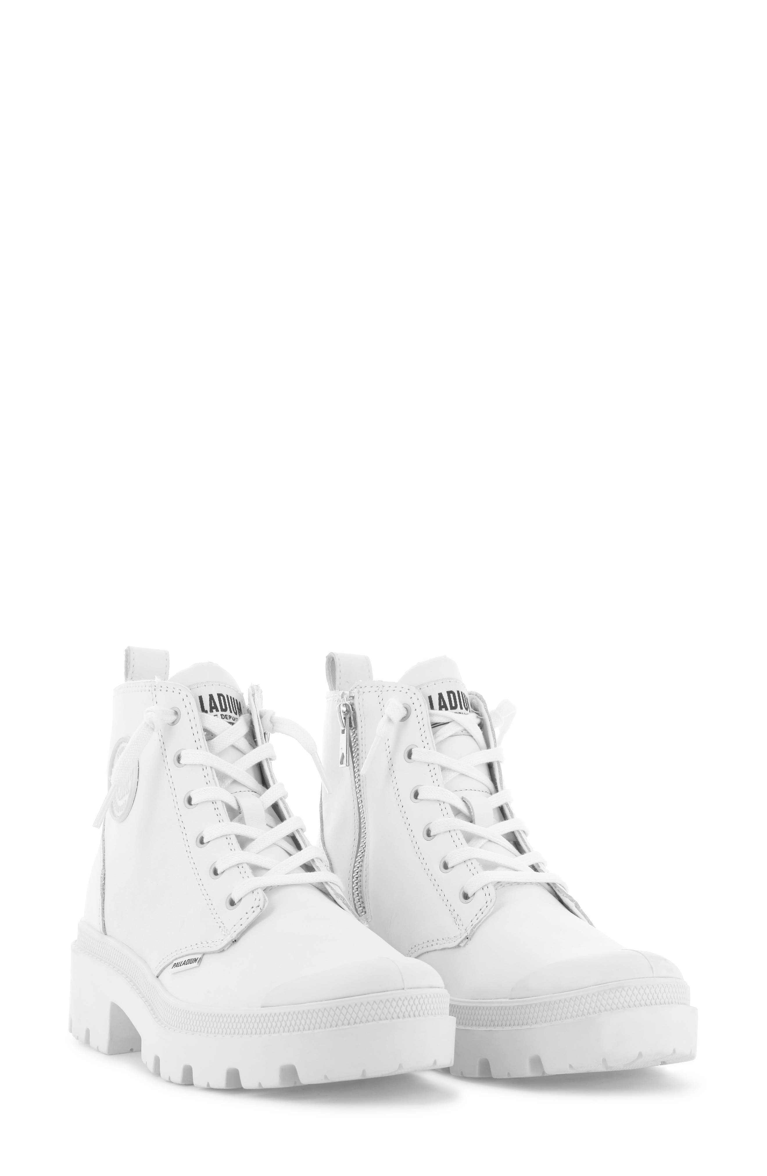 Palladium Pallabase Leather Bootie, Alternate, color, White/ Black