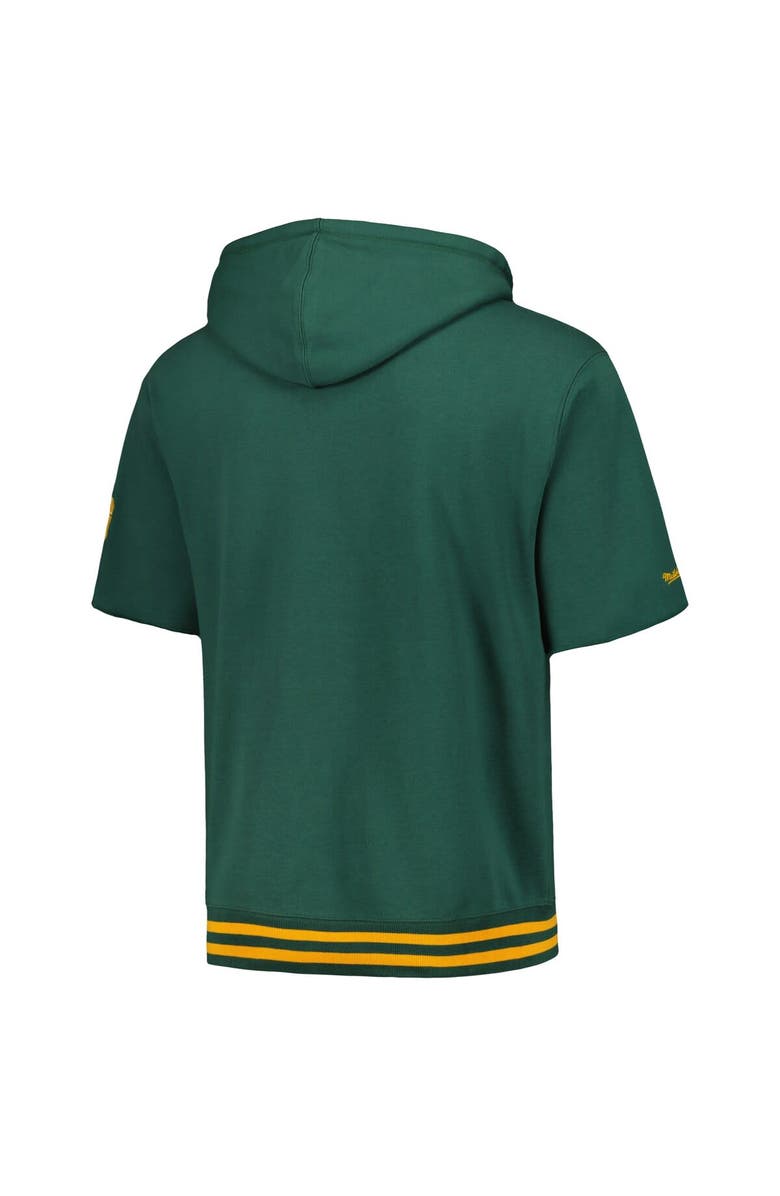 Mitchell & Ness Men's Mitchell & Ness Green Green Bay Packers Pre-Game Short Sleeve Pullover Hoodie, Alternate, color, Green