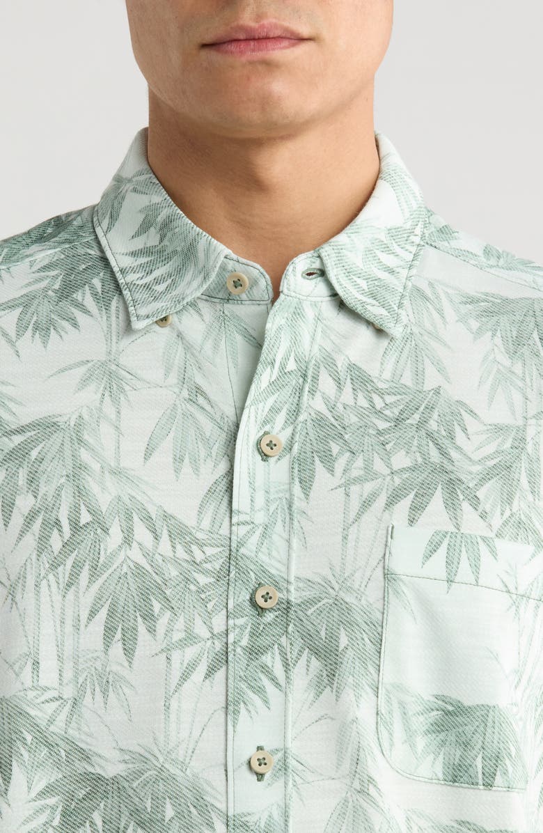 Tommy Bahama San Lucio Tides Bamboo Print IslandZone<sup>®</sup> Short Sleeve Cotton Blend Button-Up Shirt, Alternate, color, Oxidize Metal