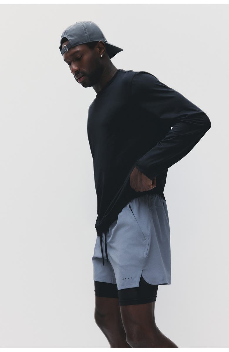 H&M Double-layered sports shorts with drymove, Alternate, color, Dusty Gray