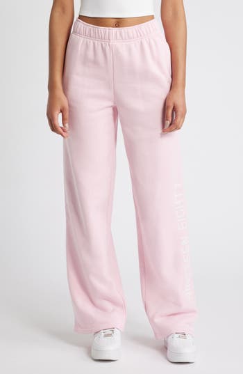 Pacsun Sport Slogan Wide Leg Tracksuit Pants In Orchid Pink