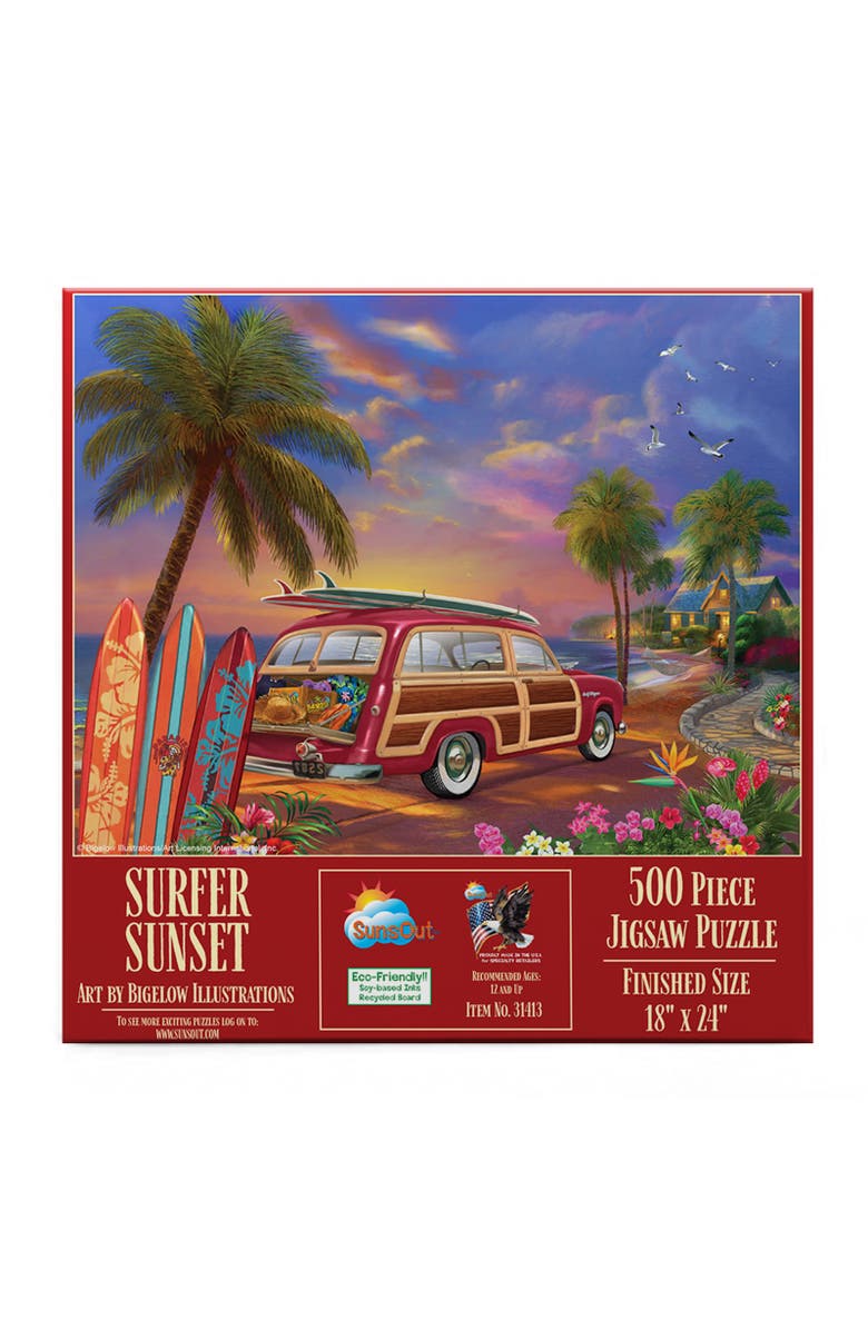 Sunsout Surfer Sunset 500 piece Jigsaw Puzzle for Adults, Alternate, color, Multicolor