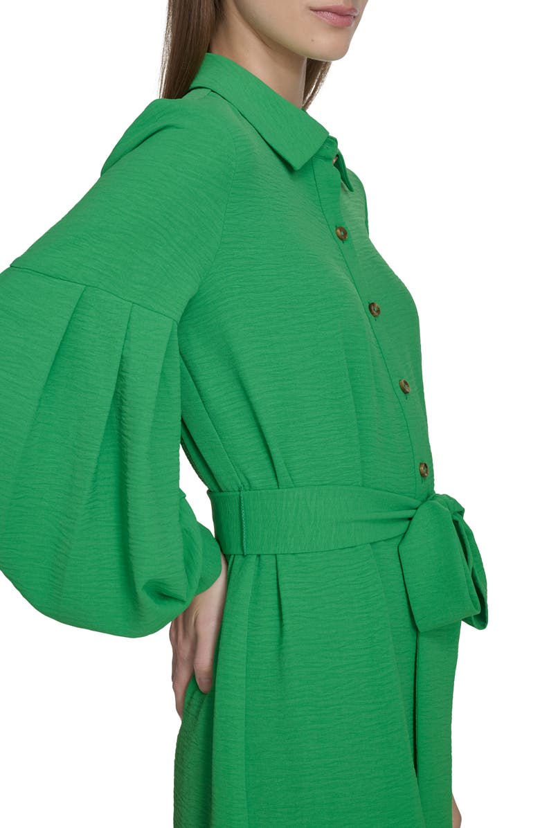 Calvin Klein Long Sleeve Gauze Shirtdress, Alternate, color, Fern