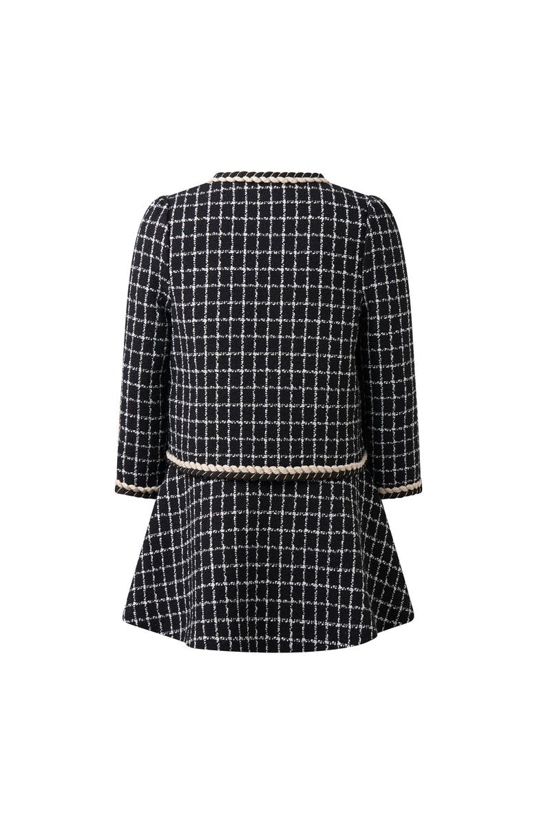 Rachel Riley Check Tweed Jacket & Skirt Set, Alternate, color, Black