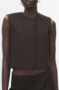 MANGO Sleeveless Snap-Up Crop Top