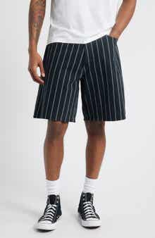 Obey Stripe Baggy Denim Shorts