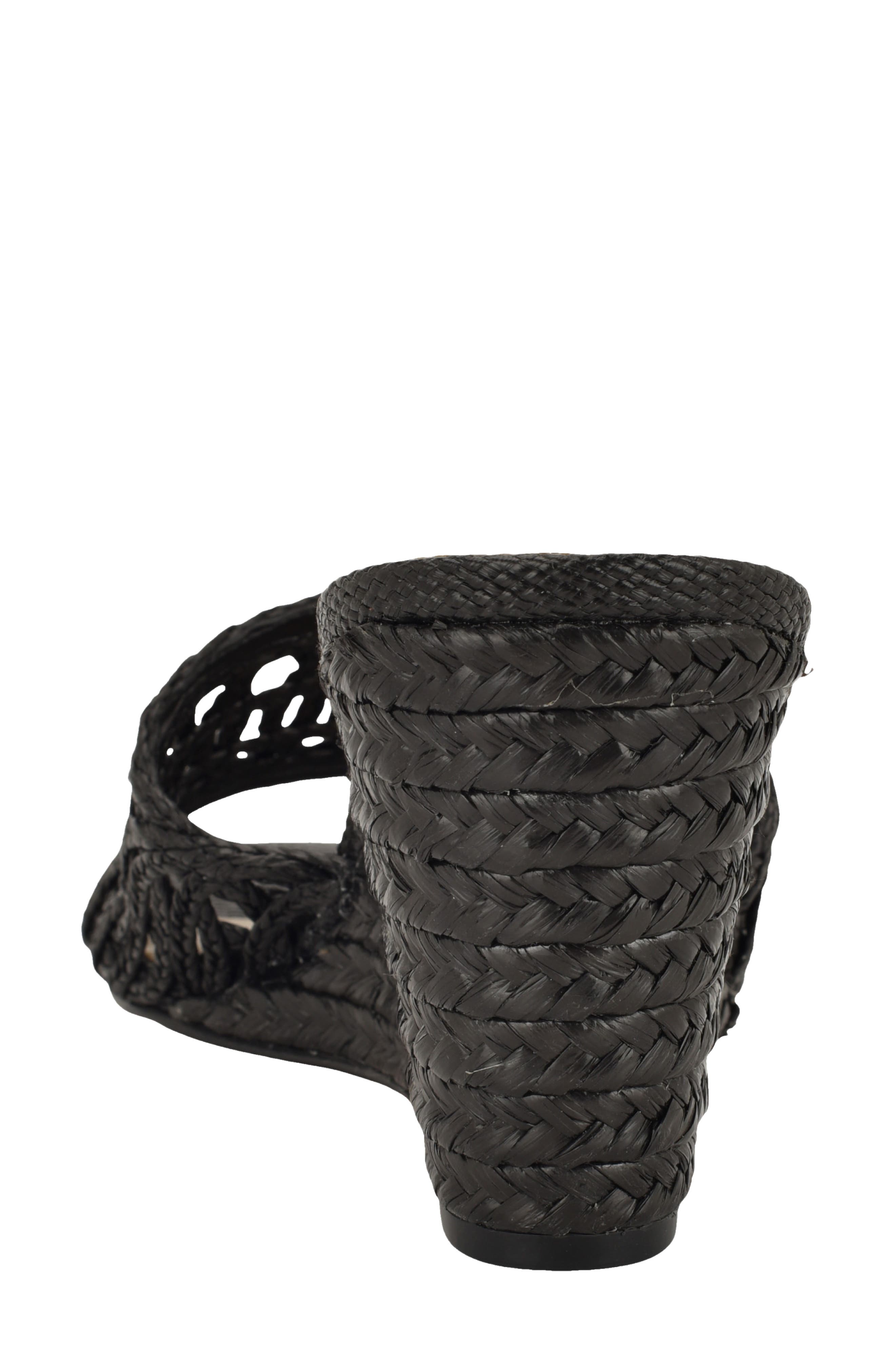 Nine West Nimaa Wedge Sandal, Alternate, color, Black