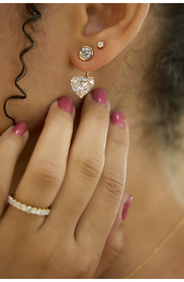 LuvMyJewelry Mariposa 14K Gold Heart Lab Grown Diamond Earring Jackets - 10 Cts, Alternate, color, 14K Yellow Gold