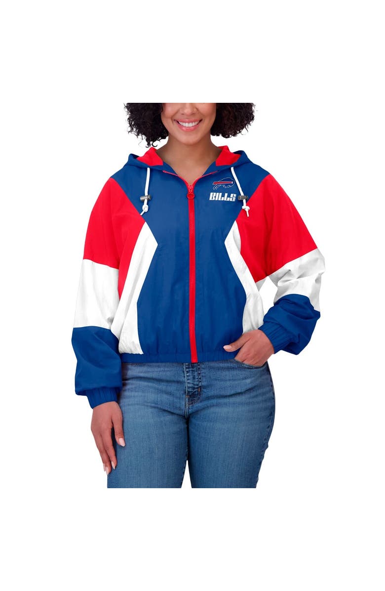 WEAR by Erin Andrews Women's WEAR by Erin Andrews Royal/Red Buffalo Bills Plus Size Color Block Full-Zip Windbreaker Jacket, Alternate, color, 