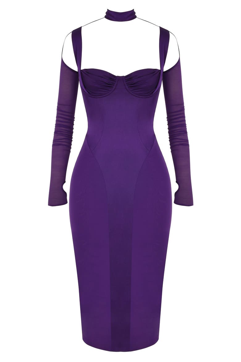 Talika Body-Con Midi Dress, Alternate, color, GRAPE