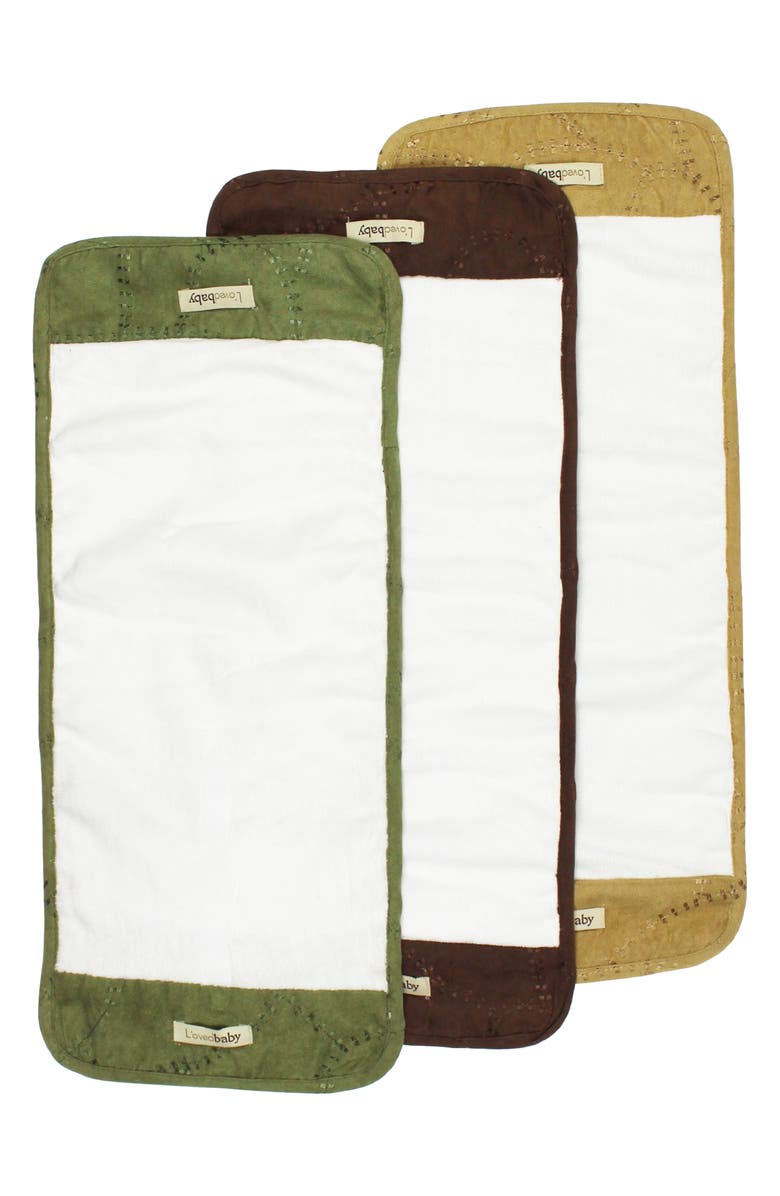 L'ovedbaby Assorted 3-Pack Burp Cloths, Main, color, 