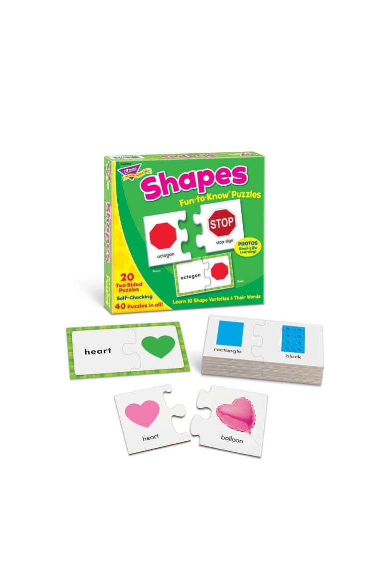 Trend Enterprises, Inc. T36008 Shapes Funtoknow Puzzles, 40, Alternate, color, Multicolored
