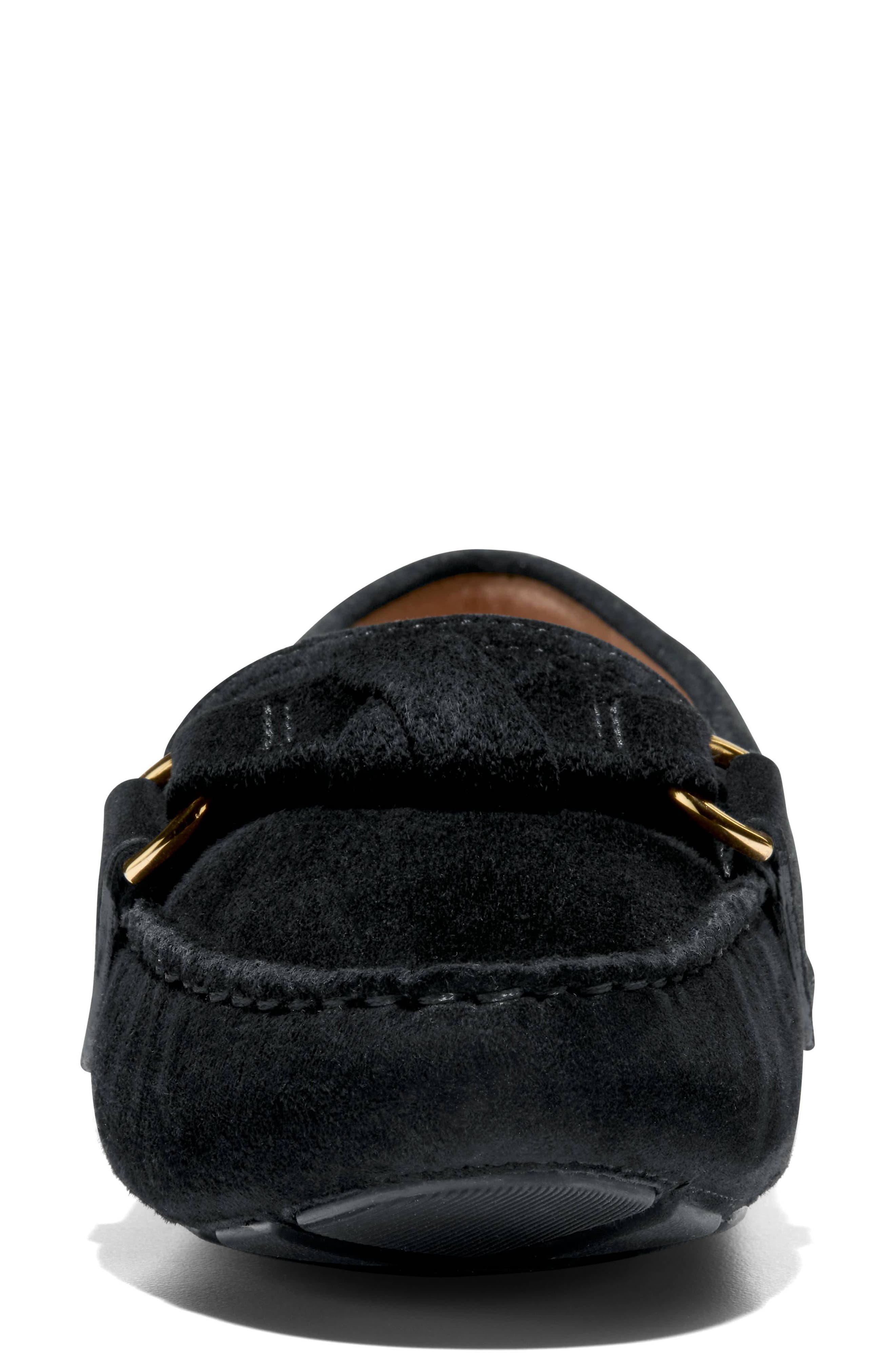 Cole Haan Emmie Bow Driver Loafer, Alternate, color, Black Suede