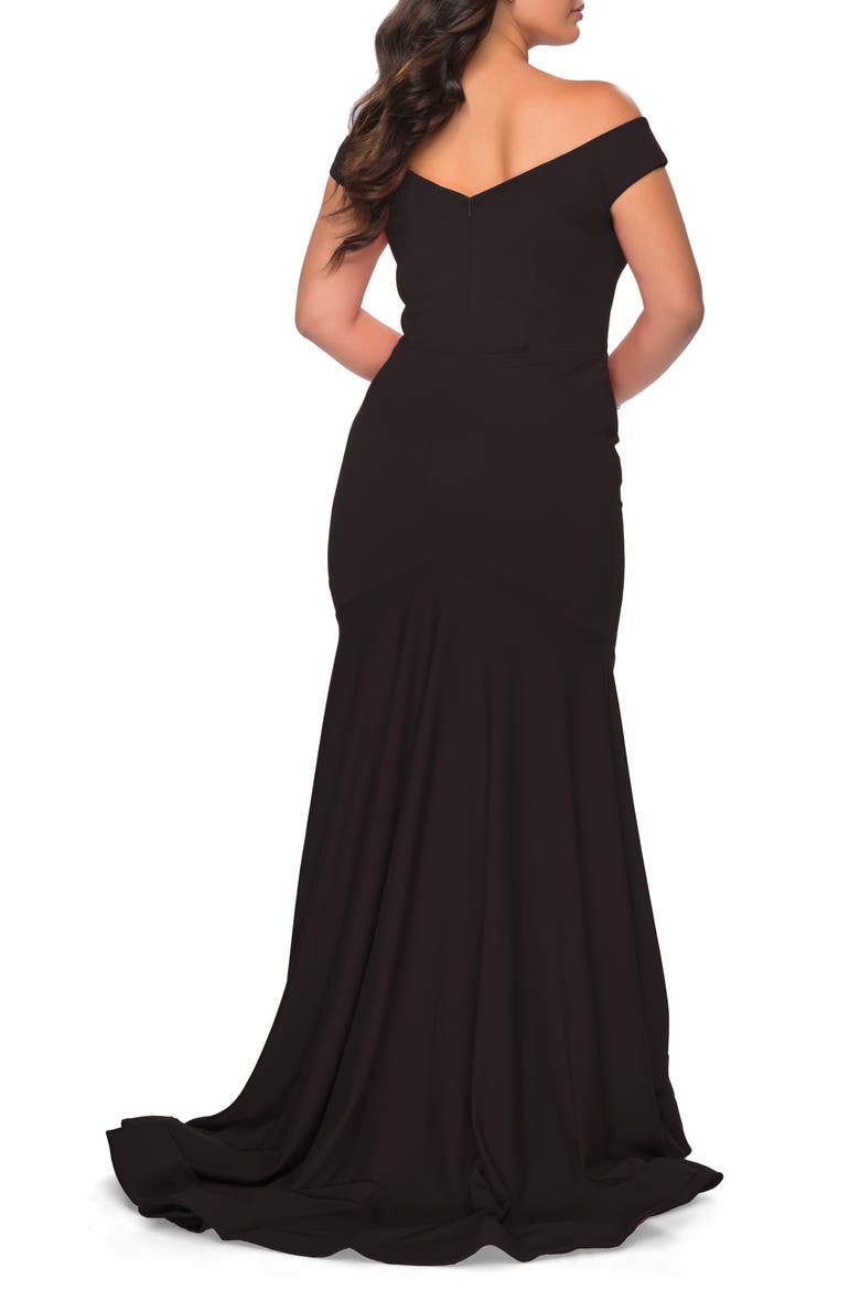 Off the Shoulder Gown, Alternate, color, BLACK