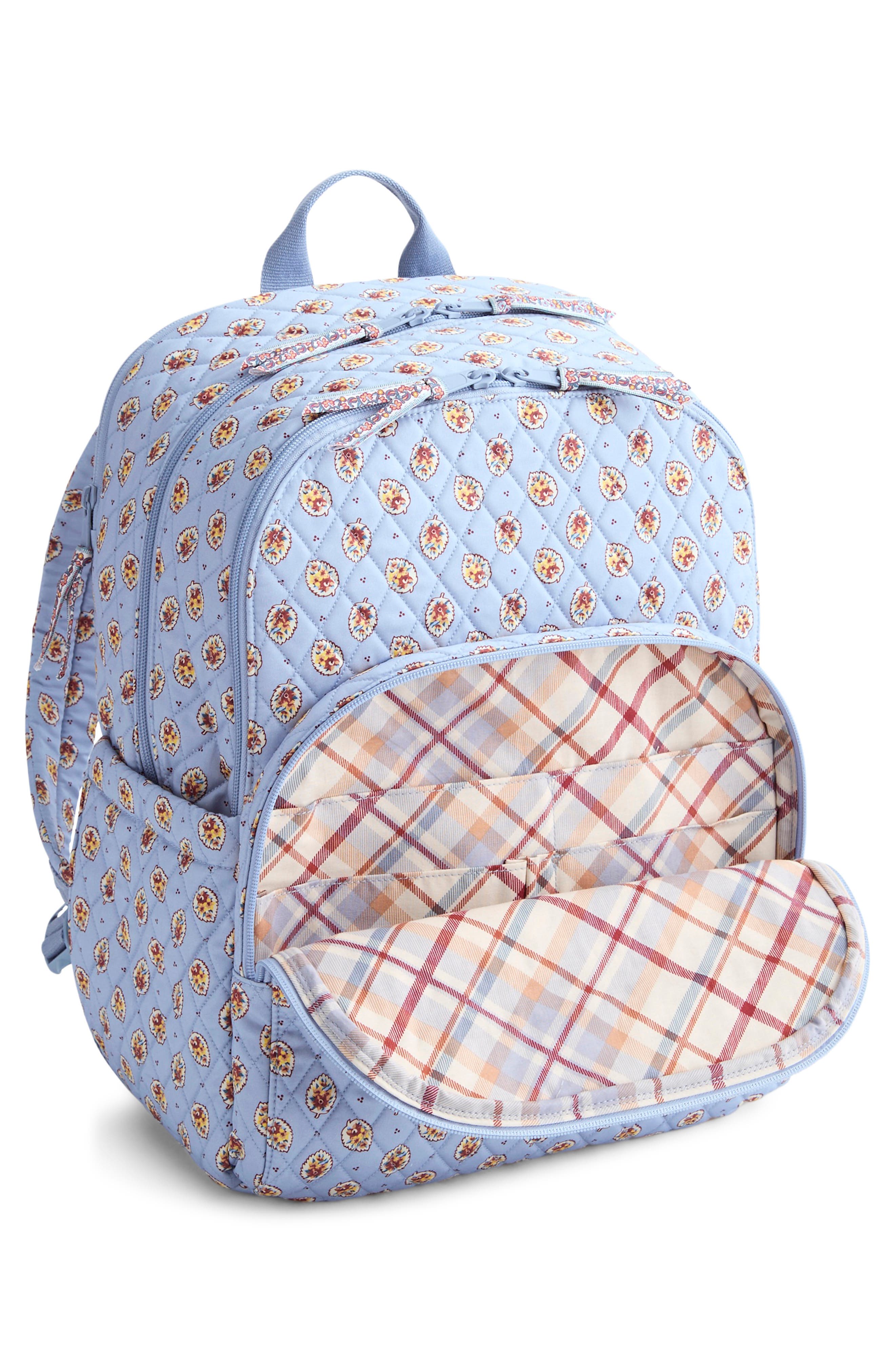 Large Bancroft Quilted Backpack, Alternate, color, BLUE LEAF