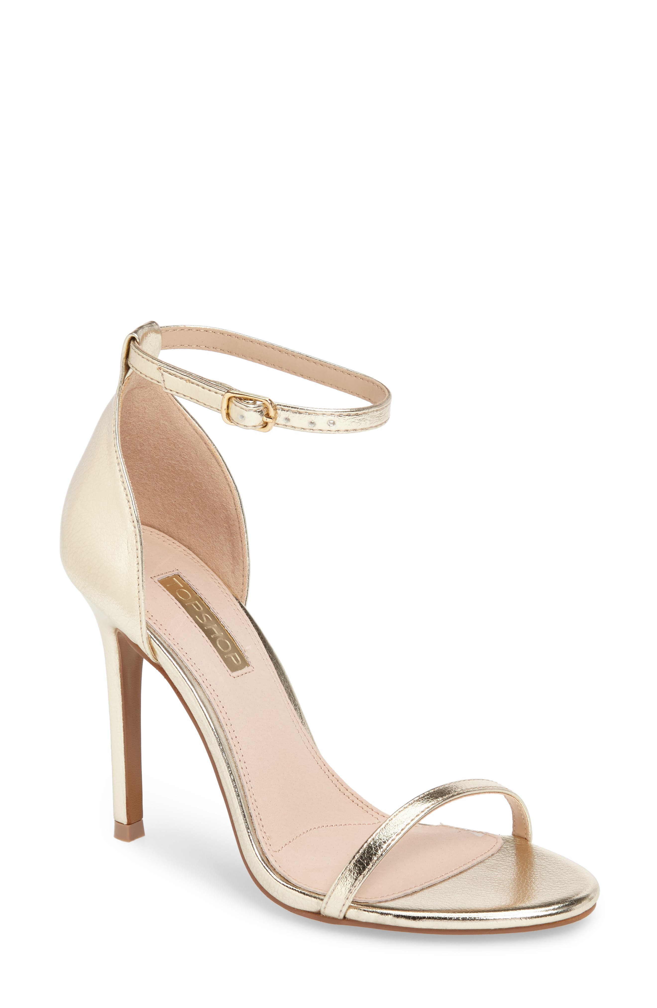 Rosalie Ankle Strap Sandal, Main, color, GOLD