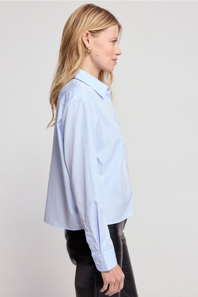 The Long Sleeve Boxy Crop Shirt, Alternate, color, Blue Dawn