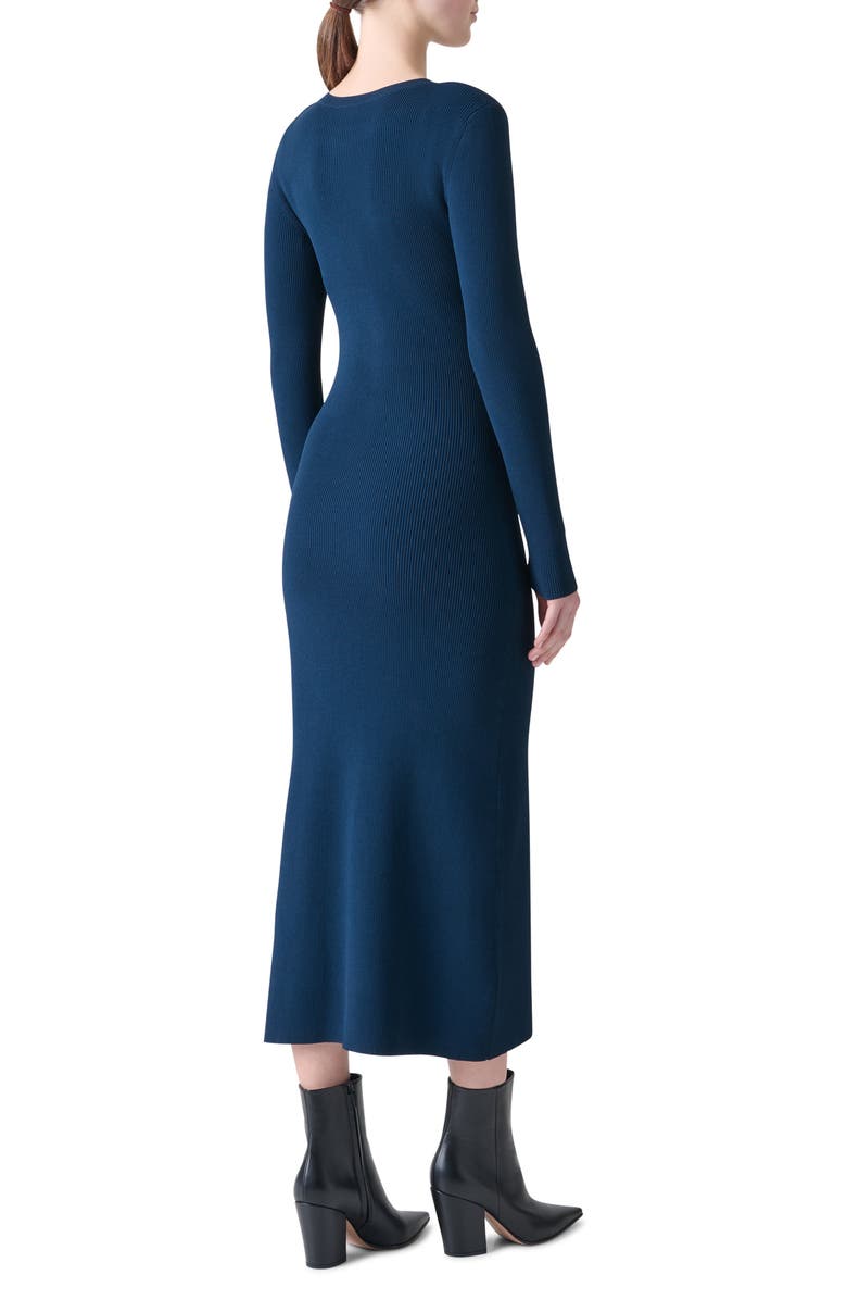 Akris Long Sleeve Knit Tube Dress, Alternate, color, Denim