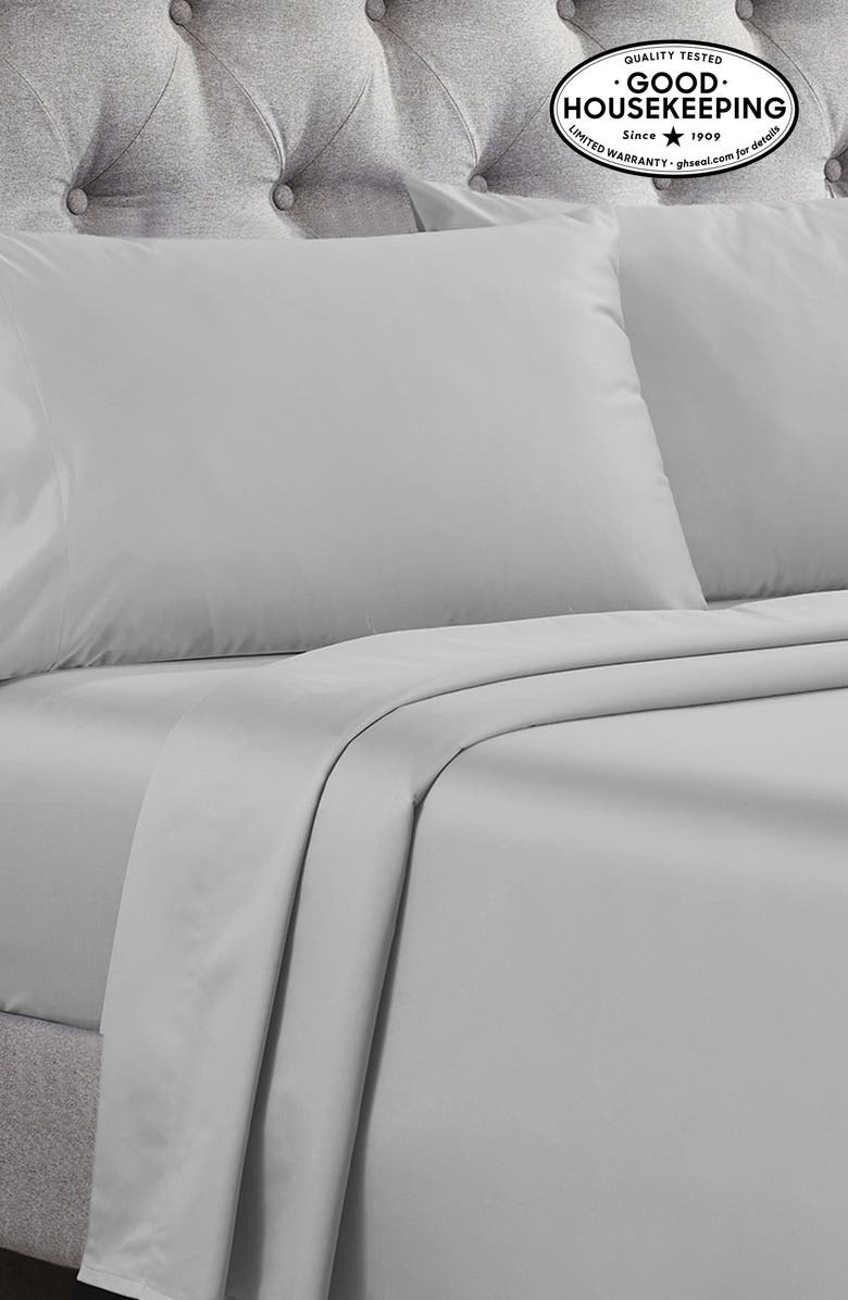 CALIFORNIA DESIGN DEN Set of 2 Pillowcases - Signature Comfort 100% Egyptian Cotton Sateen, Alternate, color, Light Grey