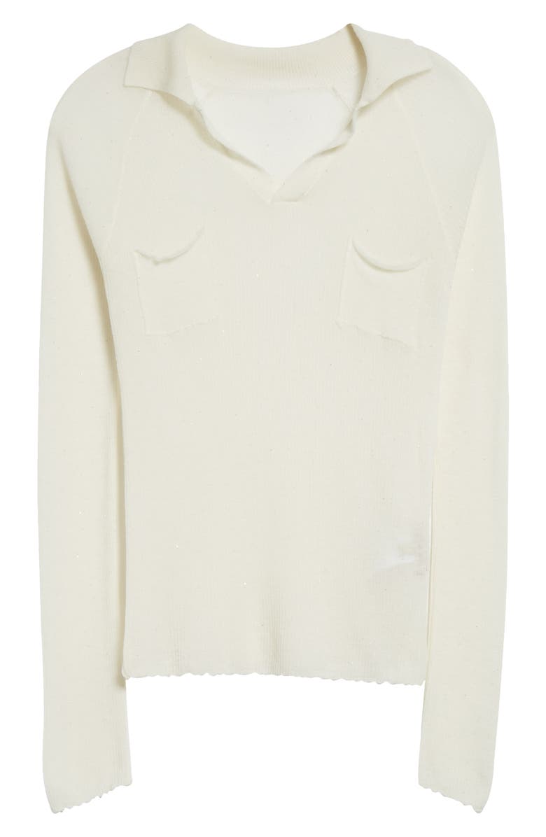 Paloma Wool Salom Rib Long Sleeve Polo, Alternate, color, 