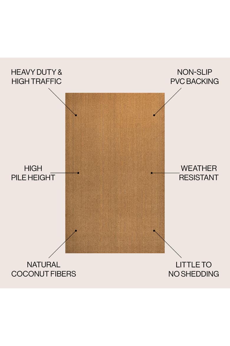 Peater Classic Casual Commerical Natural Coir Mat Indoor/Outdoor, Alternate, color, Light Brown