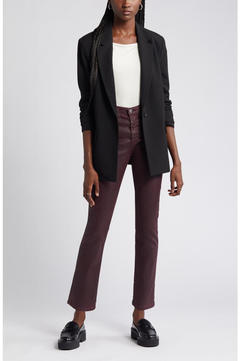 Mari Faux Leather Slim Straight Leg Jeans, Main, color, LTT LT PINOT NOIR