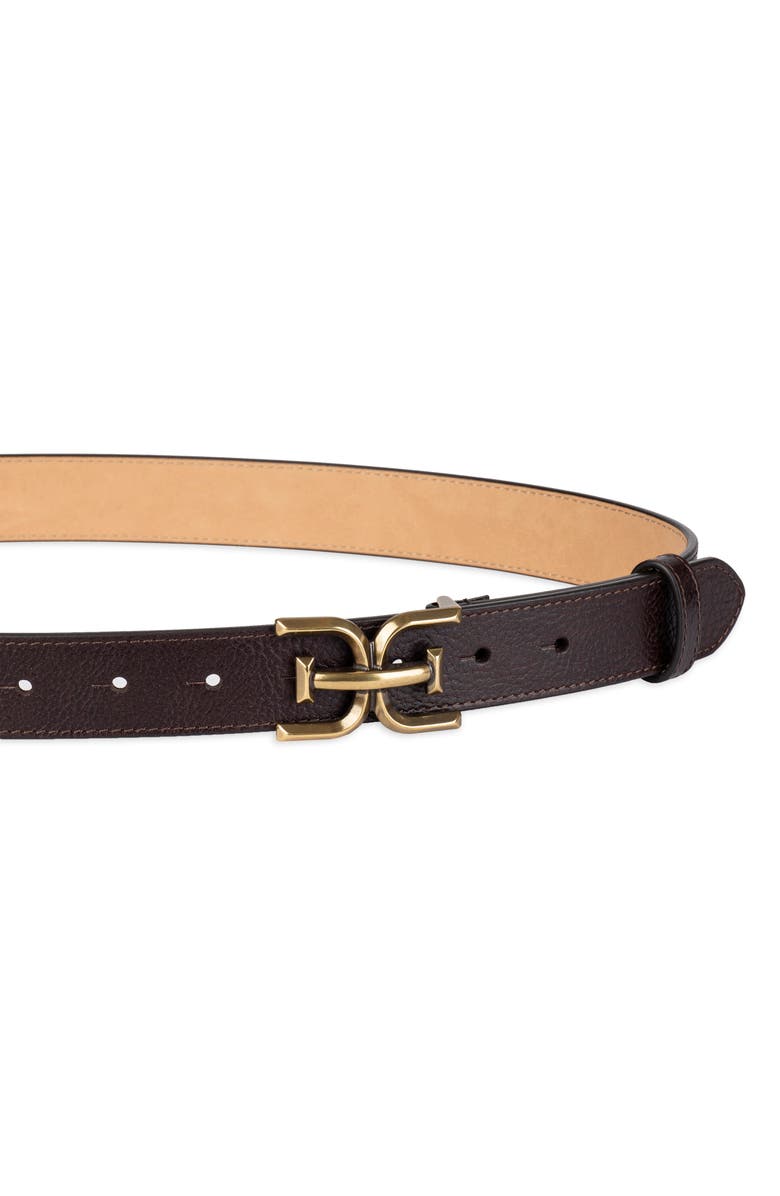 Logo Buckle Leather Belt